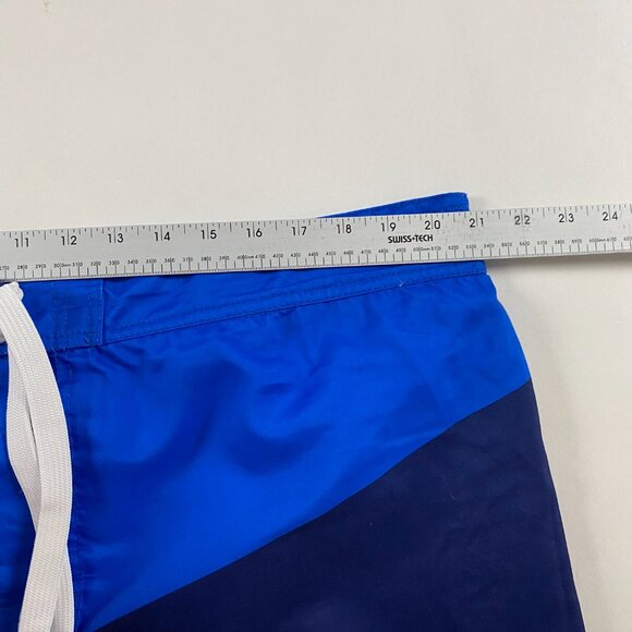 Men's Swim Board Shorts - Blue and White - Picture 8 of 12